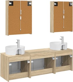 vidaXL Σετ Ντουλαπιών Μπάνιου 5 pcs Sonoma Δρυς Επεξεργασμένο Ξύλο