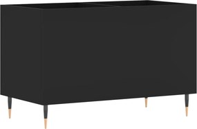 vidaXL Δισκοθήκη Μαύρη 74,5 x 38 x 48 εκ. από Επεξεργασμένο Ξύλο