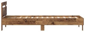 vidaXL Σκελετός Κρεβατιού Παλιό ξύλο 75 x 190 cm Επεξεργασμένο ξύλο