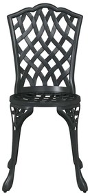 vidaXL Σετ Μπιστρό Κήπου 3 pcs Μαύρο Αλουμίνιο