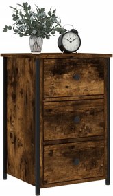 vidaXL Κομοδίνα 2 τεμ. Καπνιστή Δρυς 40 x 36 x 60 εκ. Επεξεργ. Ξύλο