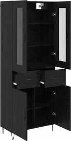 vidaXL Highboard Μαύρη Οξυά 69,5 x 34 x 90 εκ. Επεξεργασμένο ξύλο