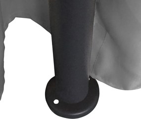 vidaXL Κιόσκι με Κουρτίνες Στρογγυλό Ανθρακί 3,5 x 2,7 μ.