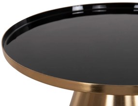 Τραπεζάκια σαλονιού LORME Σετ 2 τμχ Μέταλλο σε Χρυσό με Μαύρο Φ50 &amp; Φ40εκ.