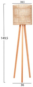 ΕΠΙΔΑΠΕΔΙΟ ΦΩΤΙΣΤΙΚΟ  RUBBERWOOD-RATTAN-PAPER ROPE ΣΕ ΦΥΣΙΚΟ Φ36x149,5Υεκ.