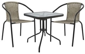 Intrahome ΣΕΤ ΤΡΑΠΕΖΑΡΙΑΣ 3ΤΜΧ ΜΕ 2 ΚΑΡΕΚΛΕΣ & ΤΡΑΠΕΖΙ 60Χ60 .01 intraho-0009379