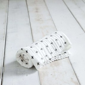 Κουβέρτα Βρεφική - Hush White-Grey Nima Κούνιας 110x150cm 100% Βαμβάκι