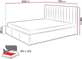 Επενδυμένο κρεβάτι Cosmos-Ekrou-180 x 200