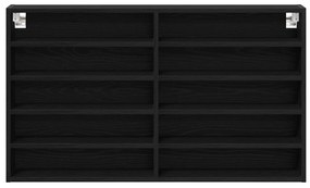 vidaXL Βιτρίνα Μαύρη Βελανιδιά 100x15x58 εκ. Επεξεργασμένο ξύλο