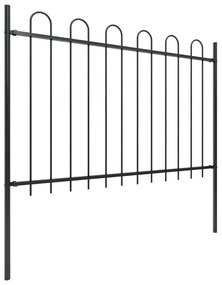 vidaXL Φράχτης Κήπου με Κορυφή από Ατσάλι 714,5 x 120 εκ. Μαύρος