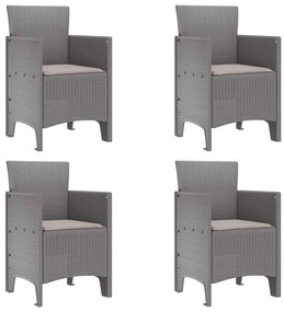 vidaXL Σέτ φαγητού για κήπο 5 pcs Ανοιχτό γκρι Rattan Polt