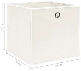 vidaXL Κουτιά Αποθήκευσης 10 τεμ. Λευκά 32 x 32 x 32 εκ. Υφασμάτινα