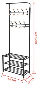 ΚΑΛΟΓΕΡΟΣ/ΠΑΓΚΟΣ ΓΙΑ ΠΑΠΟΥΤΣΙΑ ΜΑΥΡΟΣ 68 X 32 X 182,5 ΕΚ. 243726