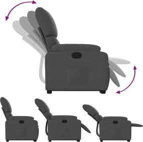 vidaXL Πολυθρόνα Ανακλινόμενη με Ανύψωση Σκούρο Γκρι Υφασμάτινη