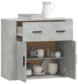 vidaXL Ντουλάπι Γκρι Σκυροδέματος 80x33x70 εκ. Επεξεργασμένο Ξύλο