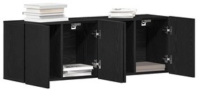 vidaXL Ντουλάπια Τηλεόρασης 2 τεμ. Μαύρο Δρυς 160x30x41 εκ. από Τεχνητό Ξύλο