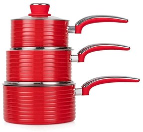 Κατσαρόλα Retro (Σετ 3Τμχ) SWPS3020RN Φ16/18/20cm Red Swan 20cm Aluminium