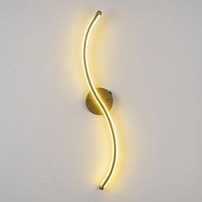 Φωτιστικό τοίχου-απλίκα Le onde pakoworld LED 16W χρυσό 10x5x67εκ