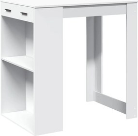 vidaXL Τραπέζι Μπαρ Λευκό 102x70x103,5εκ. Επεξεργ. Ξύλο