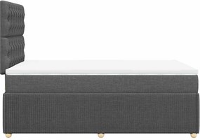 vidaXL Κρεβάτι Boxspring με Στρώμα Σκούρο Γκρι 120x200 εκ. Υφασμάτινο