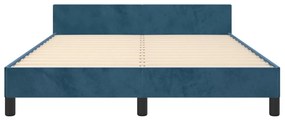 vidaXL Πλαίσιο Κρεβατιού με Κεφαλάρι Σκ. Μπλε 140x200 εκ. Βελούδινο