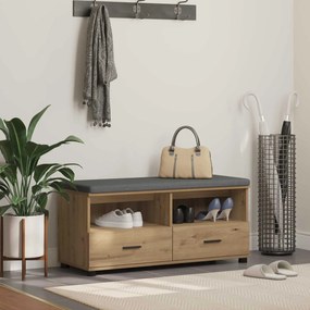 vidaXL Παγκάκι Χαλωρίου με μαξιλάρι Τεχνίτικη Δρυς 100 x 38 x 46 εκ