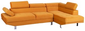 Corner Sofa FAITH Gold velvet  254x79-160x70-84 cm