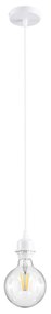 GloboStar 36217 HANNA Μοντέρνο Κρεμαστό Φωτιστικό Οροφής Ανάρτηση με Λευκό Ντουί 1 x E27 για Τοποθέτηση Καπέλων Φωτιστικών Μονόφωτο Λευκό Φ4 x Y110cm