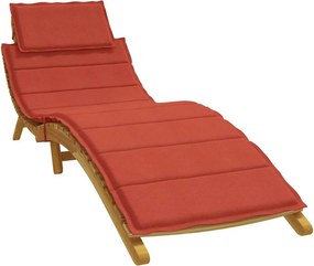 vidaXL Μαξιλάρι Ξαπλώστρας Κόκκινο 186x58x4 εκ. Ύφασμα