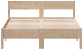 vidaXL Σκελετός Κρεβατιού Χωρίς Στρώμα 120x190 εκ Μασίφ Ξύλο Πεύκου