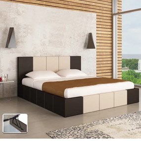 Κρεβάτι Διπλό, Casa Μπεζ Ματ + Καφέ Ματ, 160x200cm με στρώμα - GRA121