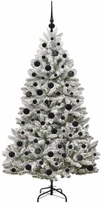 vidaXL Τεχνητό Χριστουγεννιάτικο Δέντρο Πράσινο και Λευκό 180 cm