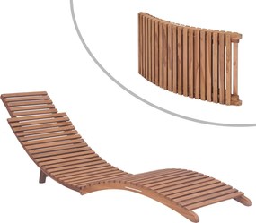 vidaXL Ξαπλώστρα Πτυσσόμενη από Μασίφ Ξύλο Teak