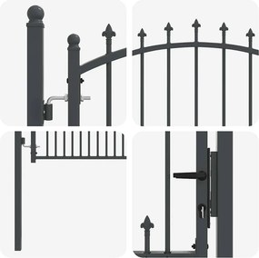 vidaXL Πύλη Φράχτη με Ακίδες EMMEN 150 x 100 cm