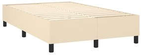 vidaXL Κρεβάτι Boxspring με Στρώμα &amp; LED Κρεμ 120x200 εκ. Υφασμάτινο