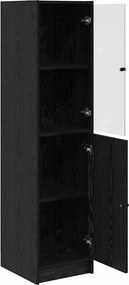 vidaXL Highboard Μαύρη Οξυά 35 x 37 x 142 εκ Επεξεργασμένο ξύλο