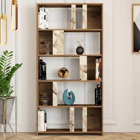 Βιβλιοθήκη Καρυδί / Λευκό FLIGEL 90x20x180