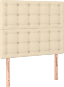 vidaXL Κρεβάτι Boxspring με Στρώμα Κρεμ 90x190 εκ.Υφασμάτινο