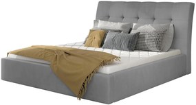 Επενδυμένο κρεβάτι Vibrani-200 x 200-Γκρι-Με μηχανισμό ανύψωσης