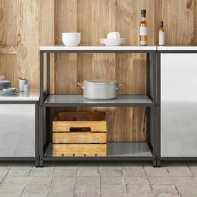 vidaXL Ράφι Κουζίνας HATTEM Ασημί 90 x 50 x 92 εκ Ατσάλι