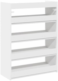 Ράφι παπουτσιών Λευκό 60x25x81 cm Κατασκευασμένο ξύλο - Λευκό