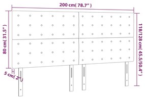 Κεφαλάρια Κρεβατιού 4 τεμ.Σκούρο Γκρι 100x5x78/88 εκ. Βελούδινο - Γκρι