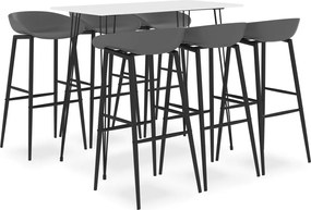 vidaXL Σετ Επίπλων Μπαρ 7 Τεμαχίων Λευκό / Γκρι
