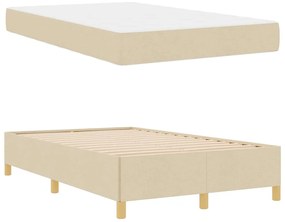 vidaXL Σκελετός Κρεβατιού με στρώμα Κρεμ 120 x 200 cm ύφασμα