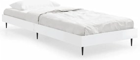 vidaXL Πλαίσιο Κρεβατιού Γυαλιστερό Λευκό 75x190 εκ Επεξεργασμένο Ξύλο