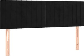 vidaXL Κρεβάτι Boxspring με Στρώμα Μαύρο 140x200 εκ. Βελούδινο