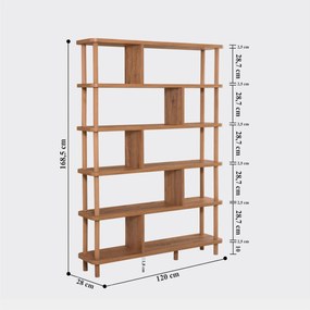 Βιβλιοθήκη Atlantic Πεύκο GAATRU 120x28x168.5