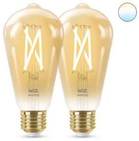 Λαμπτήρας Smart Wi-Fi LED Amb E27 50W Σετ 2 τμχ ST64 920-50 TW Wiz-929003018742-Κεχριμπάρι 929003018742