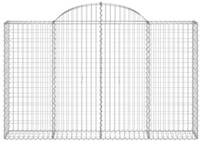 Συρματοκιβώτια Τοξωτά 5 τεμ. 200x30x120/140 εκ. Γαλβαν. Ατσάλι - Ασήμι