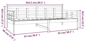 ΚΑΝΑΠΕΣ ΚΡΕΒΑΤΙ 90 X 200 ΕΚ. ΑΠΟ ΜΑΣΙΦ ΞΥΛΟ ΠΕΥΚΟΥ 820357